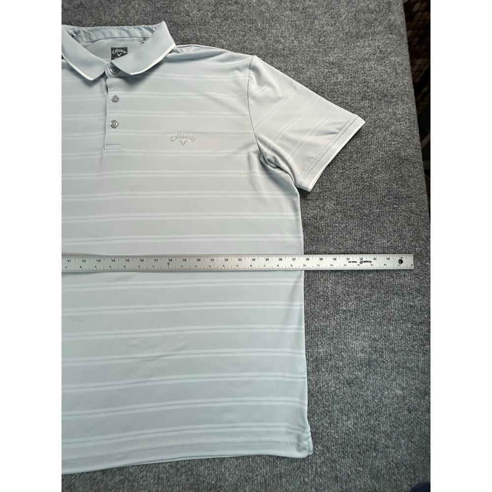Callaway Opti-Dri Gray Striped Golf Polo Shirt Size XXL Performance Short Sleeve - Picture 6 of 8